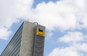 The logo of oil company Eni-Saipem is pictured at its headquarters in Rome, Italy, September 23, 2015. REUTERS/Alessandro Bianchi